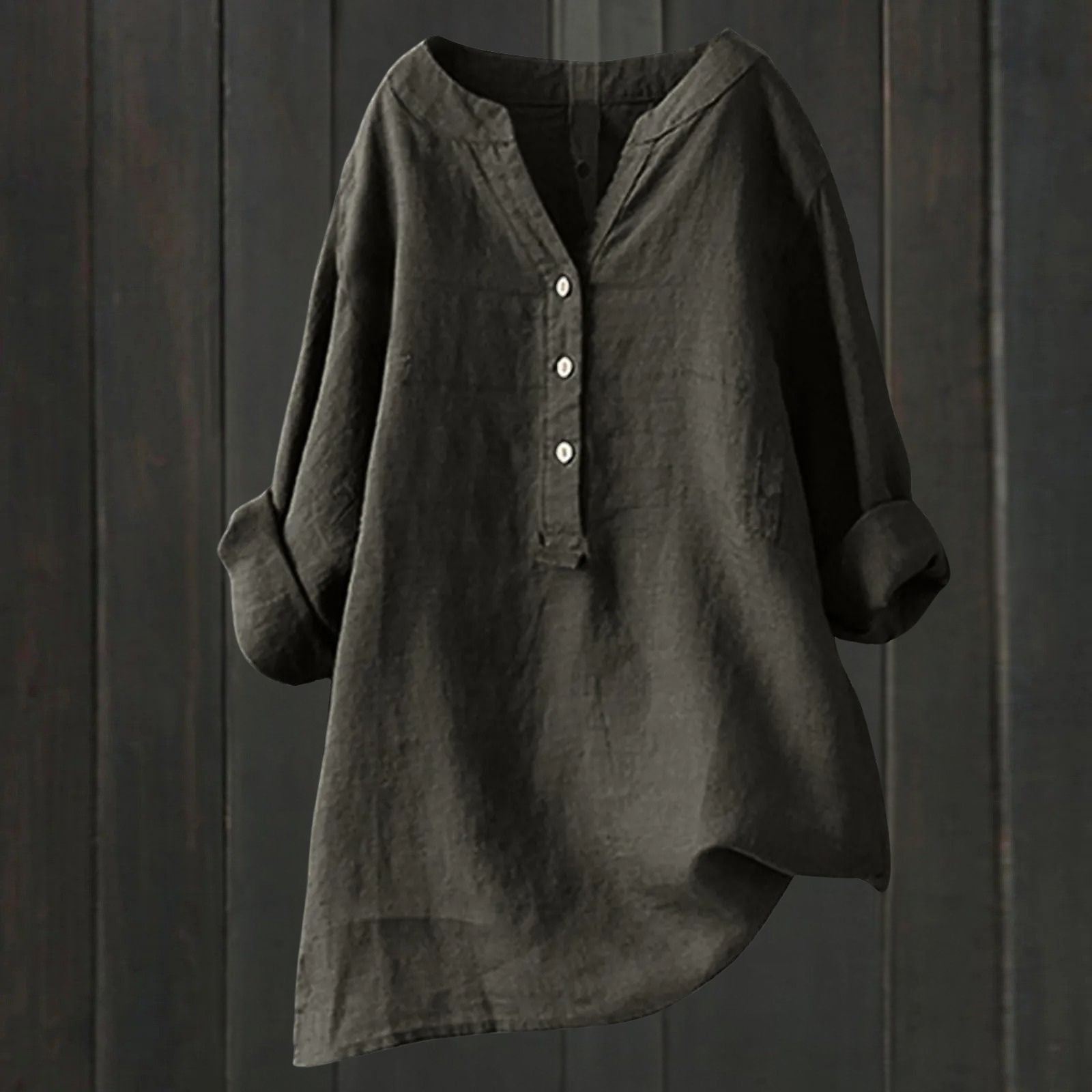 Brygida- Schicke Moderne Bluse Dunkelgrau