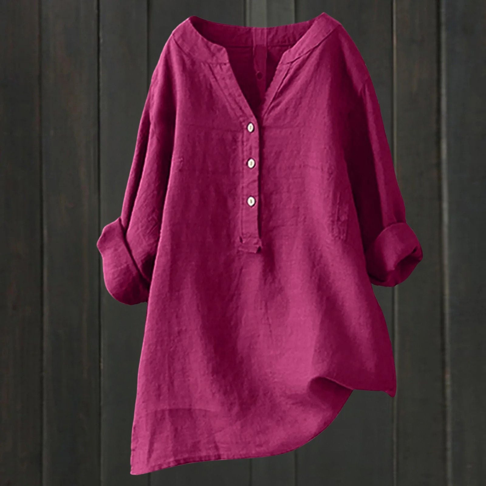 Brygida- Schicke Moderne Bluse Dunkelrosa