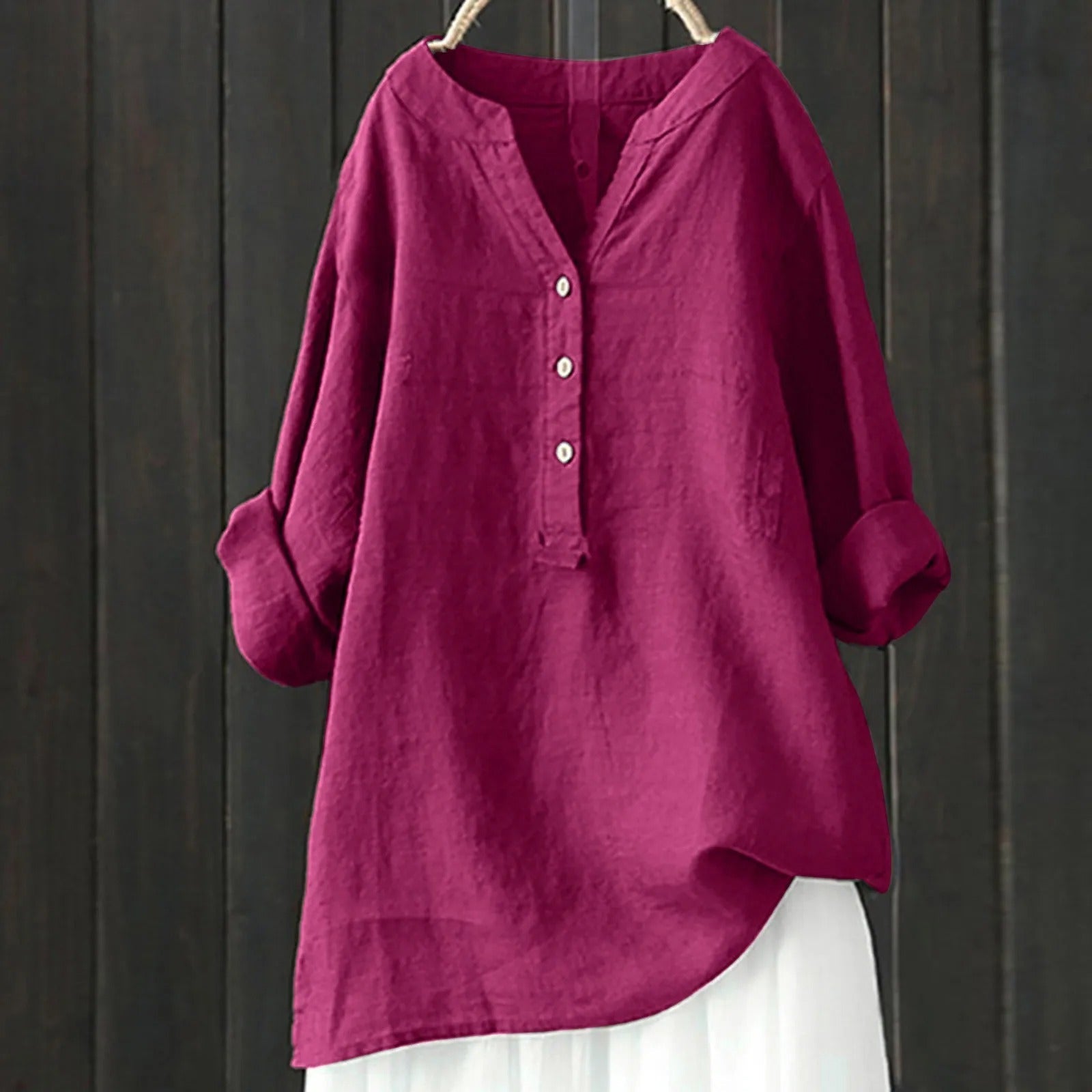 Brygida- Schicke Moderne Bluse Dunkelrosa 1