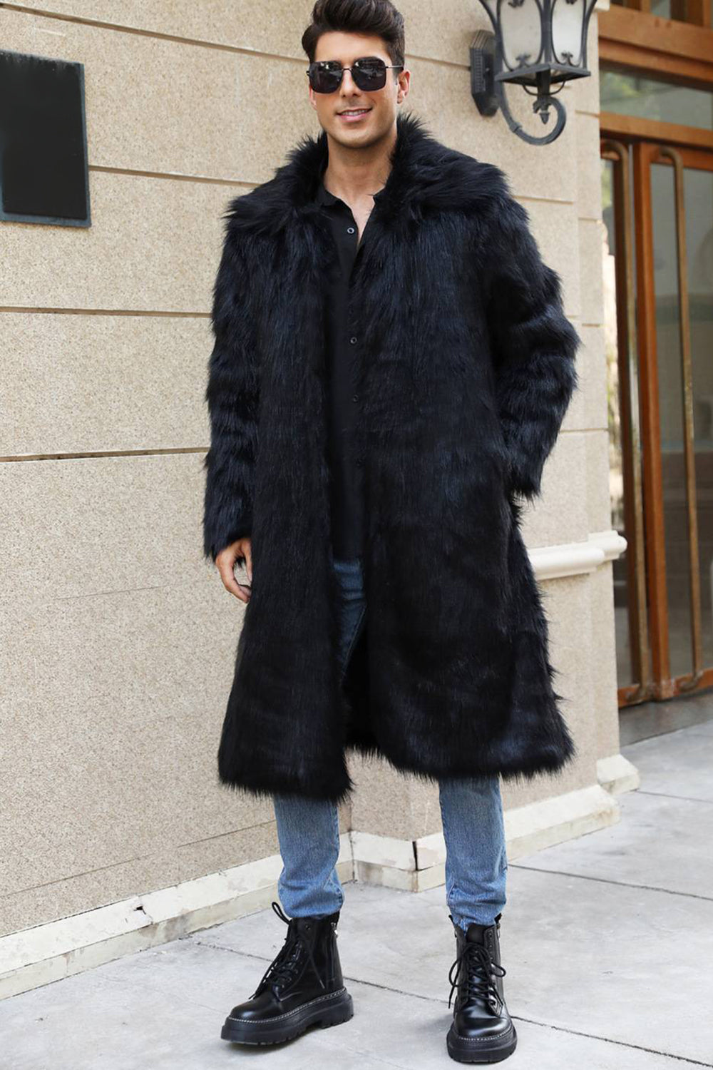 Johannes - Lange Fell-Winterjacke für Herren
