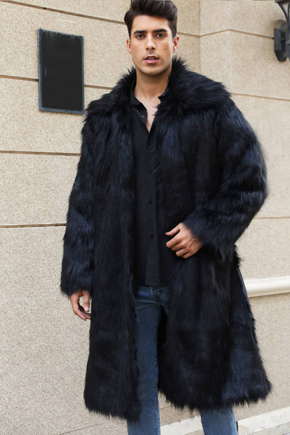 Johannes - Lange Fell-Winterjacke für Herren