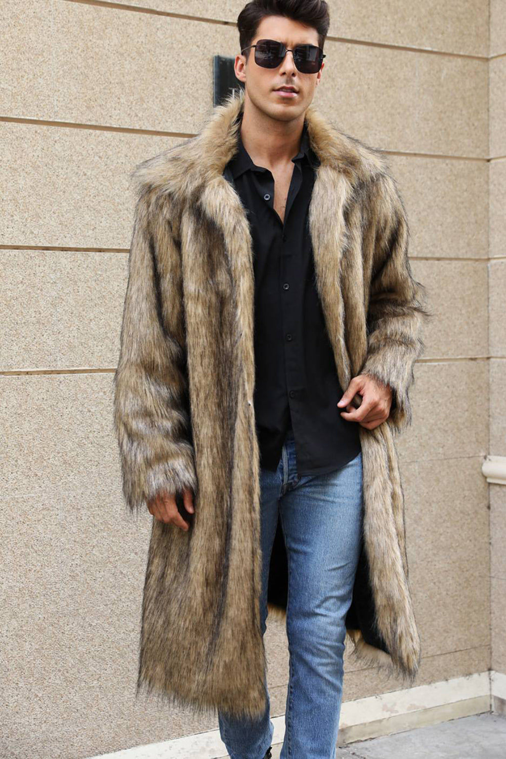 Johannes - Lange Fell-Winterjacke für Herren