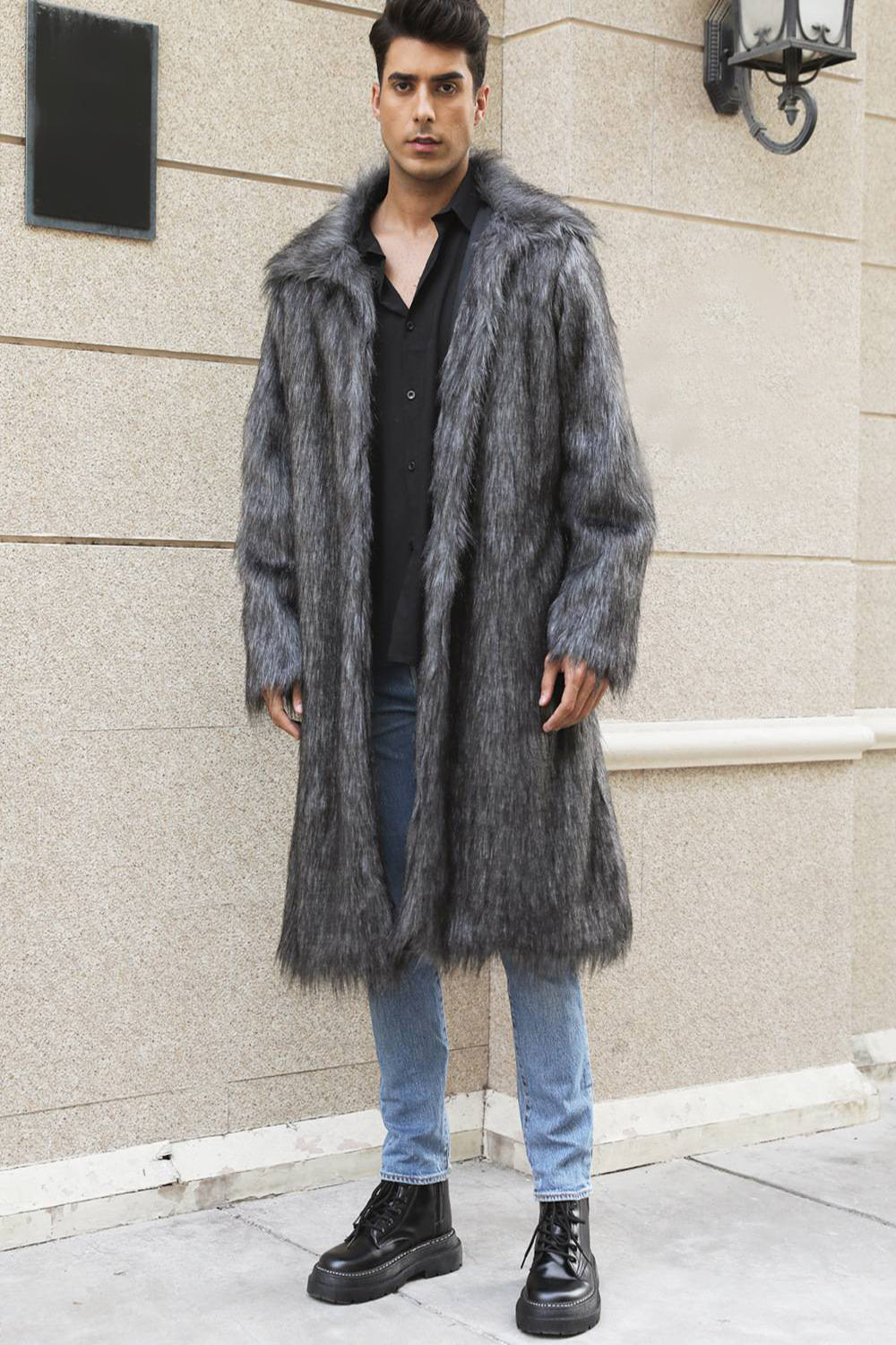 Johannes - Lange Fell-Winterjacke für Herren