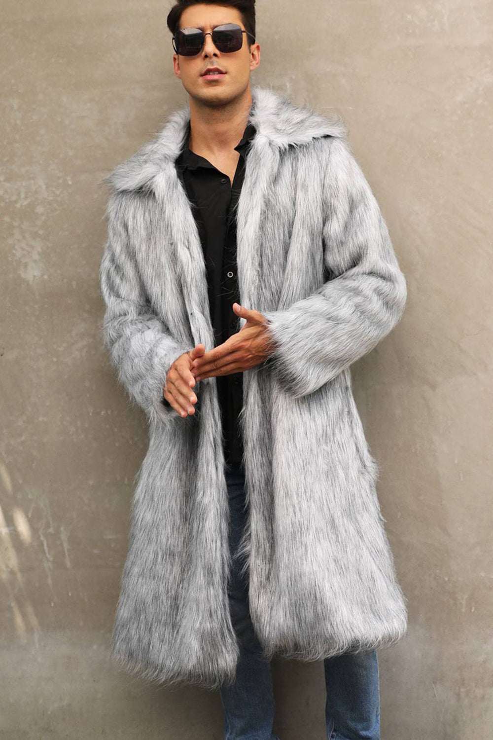 Johannes - Lange Fell-Winterjacke für Herren