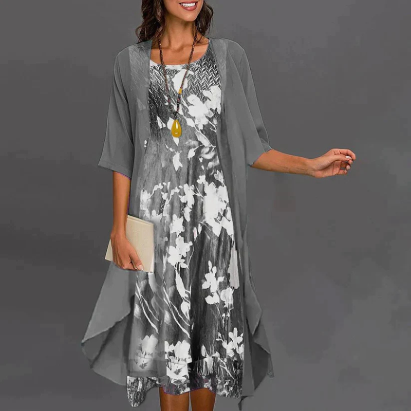 Cäcilia – Damen Kleid mit Blumenmuster und Blazer 1