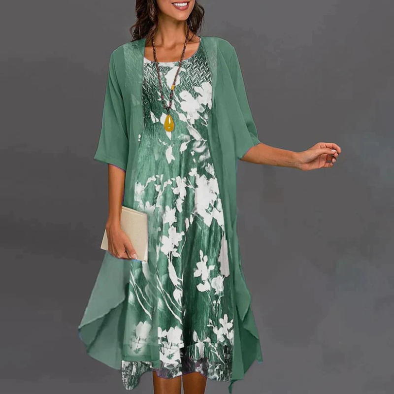 Cäcilia – Damen Kleid mit Blumenmuster und Blazer 2