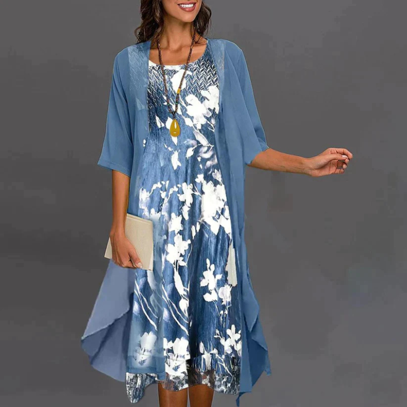 Cäcilia – Damen Kleid mit Blumenmuster und Blazer 3