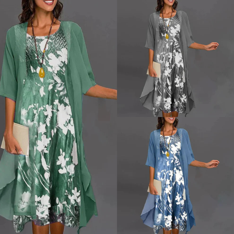 Cäcilia – Damen Kleid mit Blumenmuster und Blazer 4