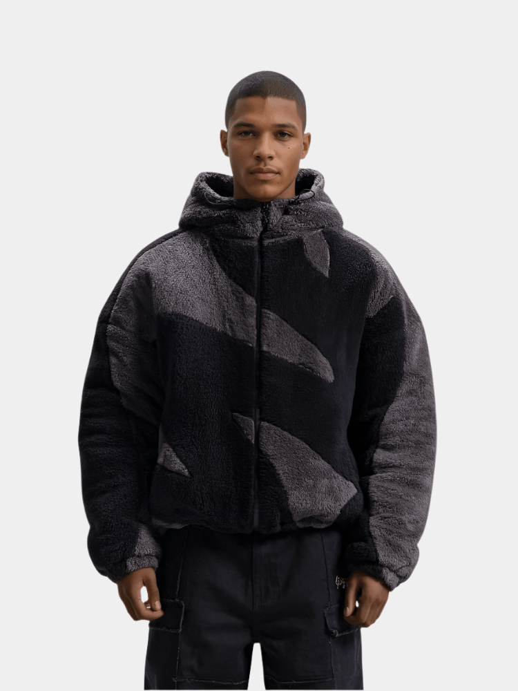 Caius - Fleecejacke im Urbanen Minimalistischen Design Schwarz