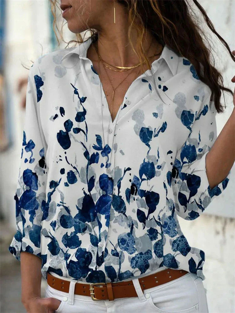 Carola- Damen Sommerblusen Himmelblau