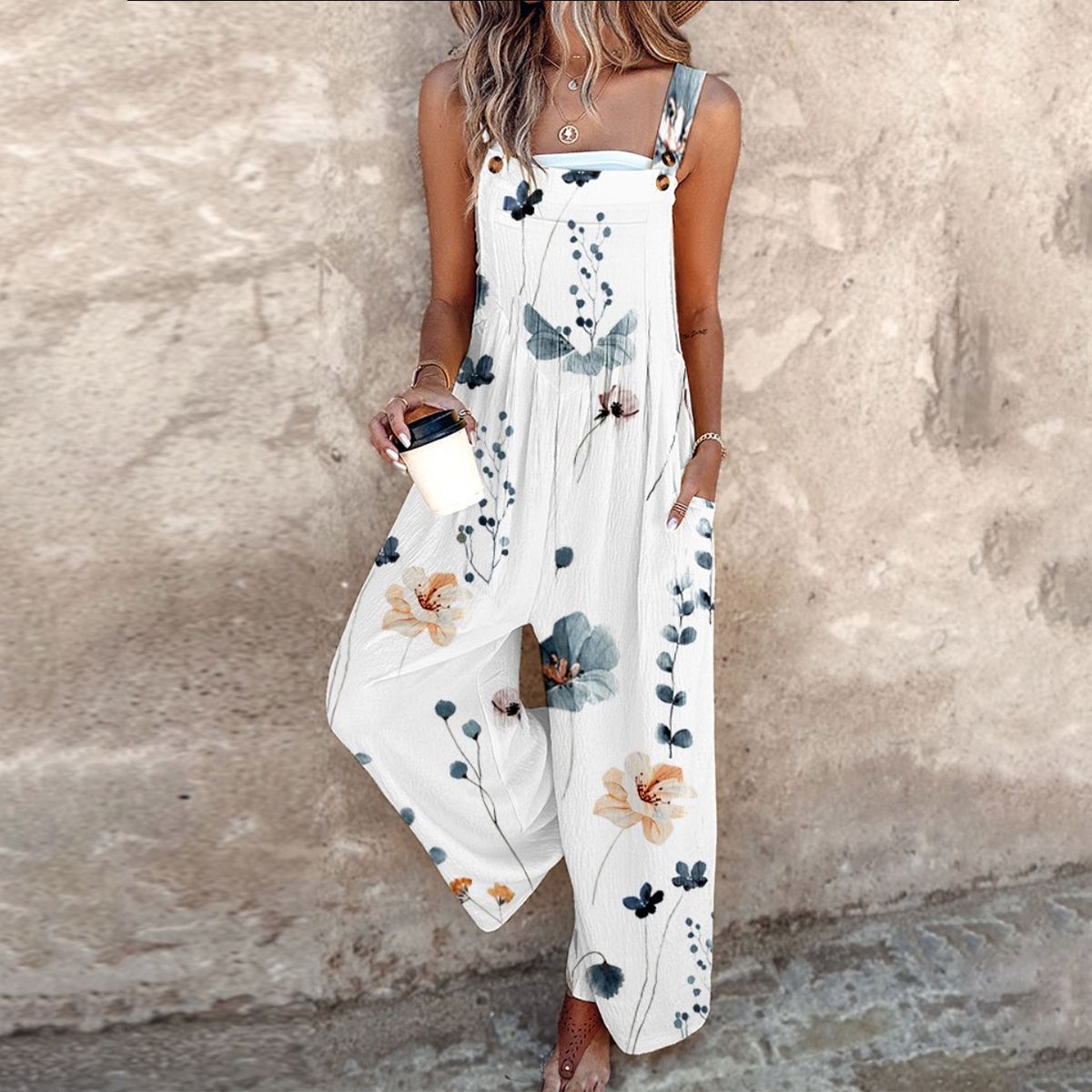 Catrin - Ärmelloser Jumpsuit Weiß