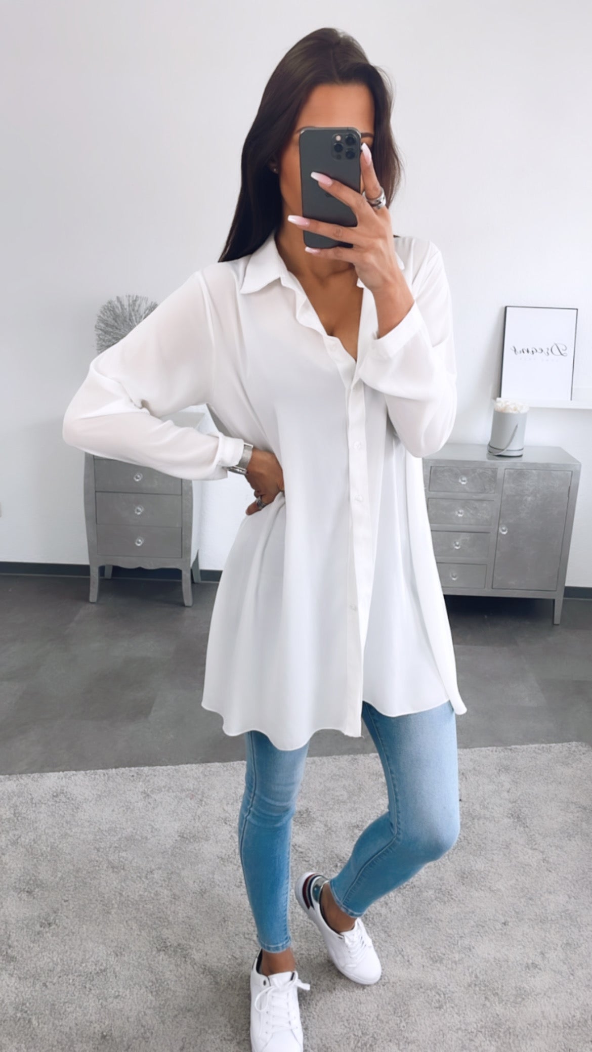 Catriona - Basic dünne Long Bluse  2