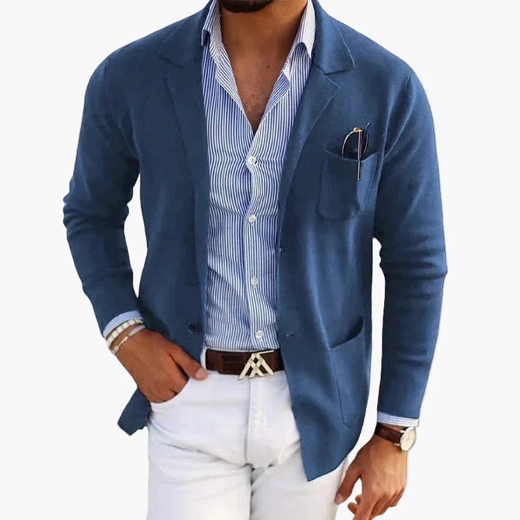 Cedrik - Herren Blazer Modern Klassisch Stilvoll Blau