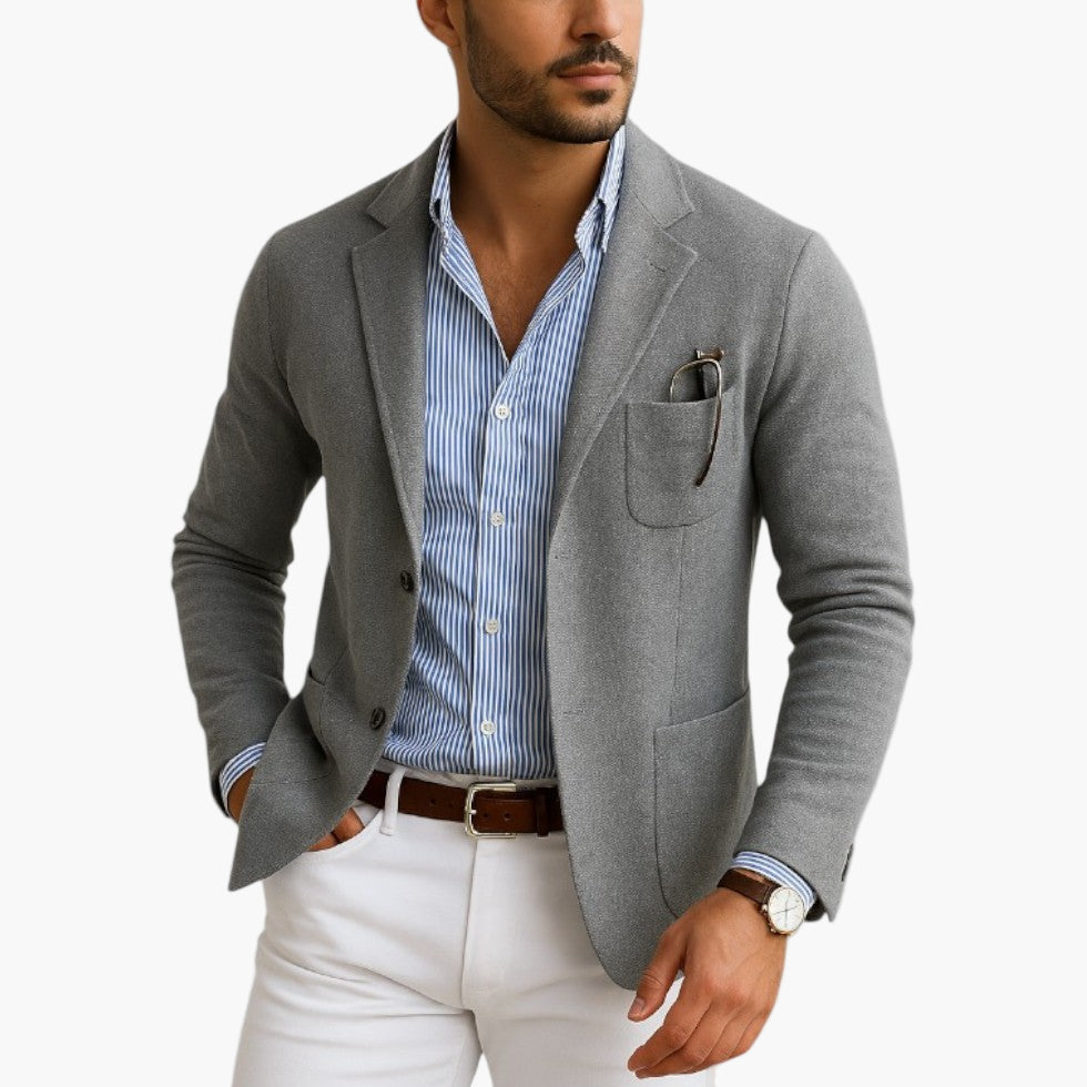 Cedrik - Herren Blazer Modern Klassisch Stilvoll Grau