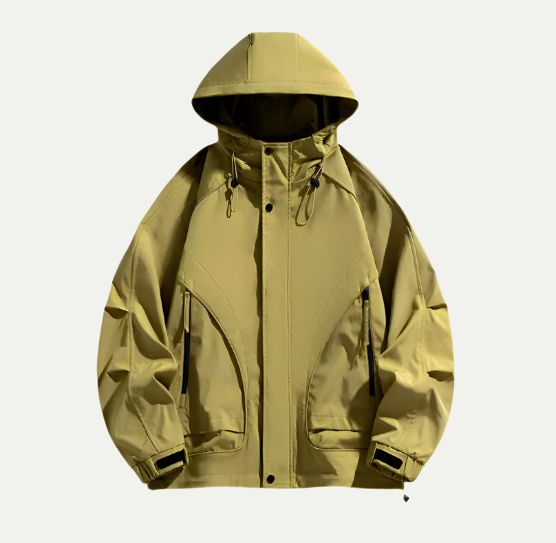 Charly - Wasserdichte Leichtjacke mit Verstellbarer Kapuze Gelb