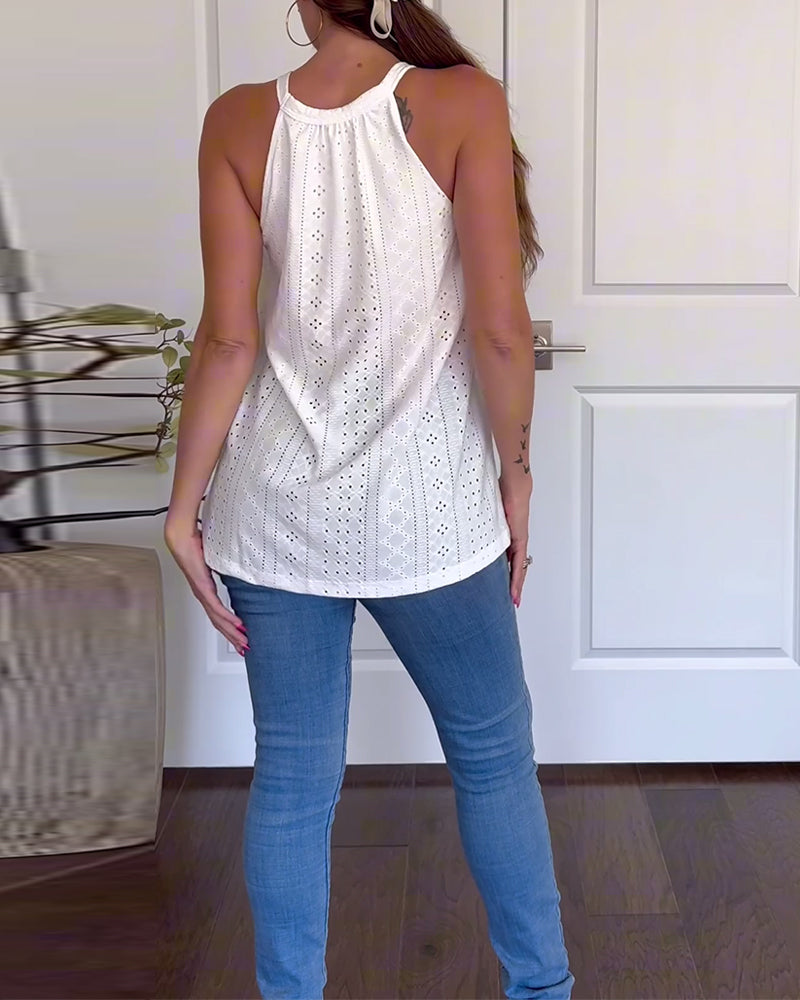  Chiara- Camisole Mit BH Ärmellos Lässig Weiß 3