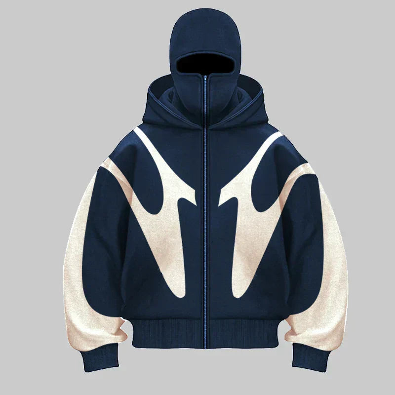 Christian - Hoodie Balaclava Herren Mutiger Stil Streetwear Weiß