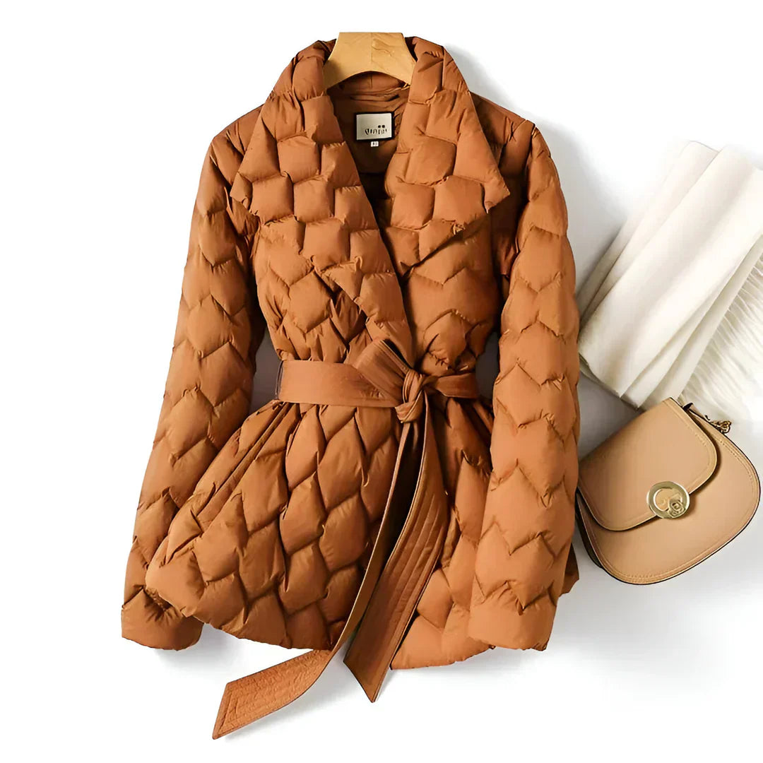 Cillyanne - Warme Daunenjacke für Damen Karamell