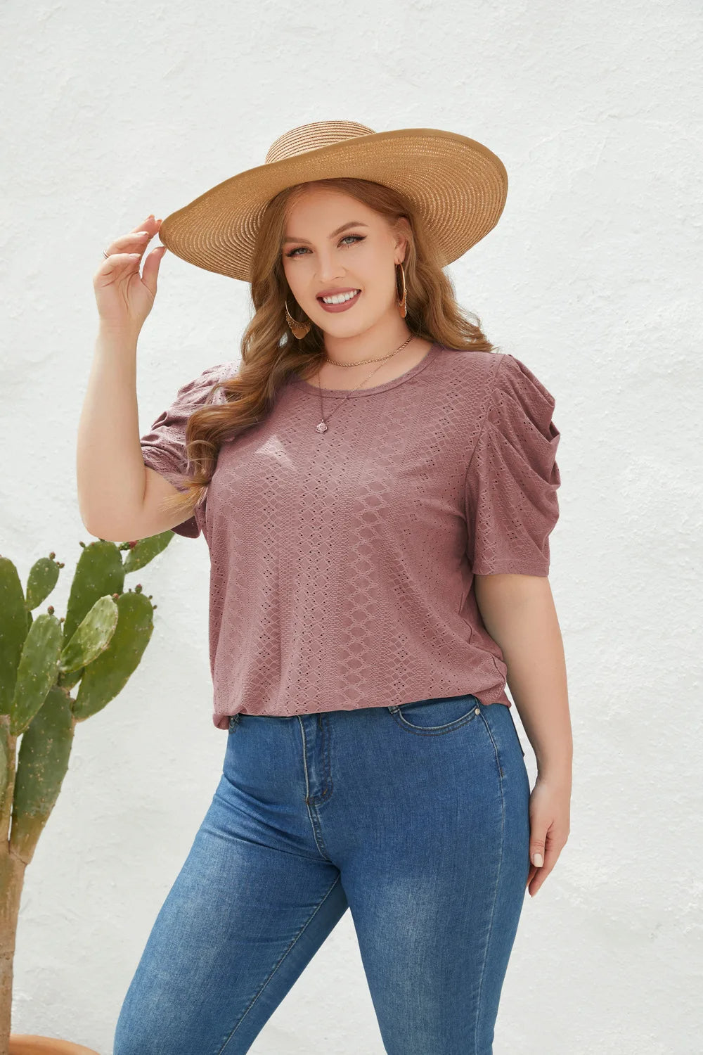 Clara - Plus Size Bluse Bequem Elegant Rosa 2