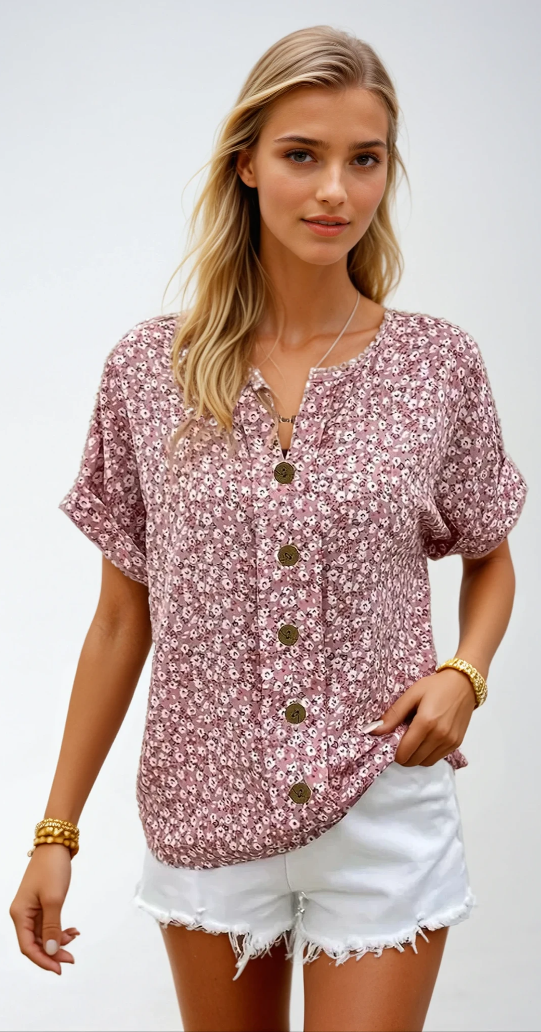 Clarissa – Sommerbluse Damen Blumenmuster Aus Leichtem Stoff 1