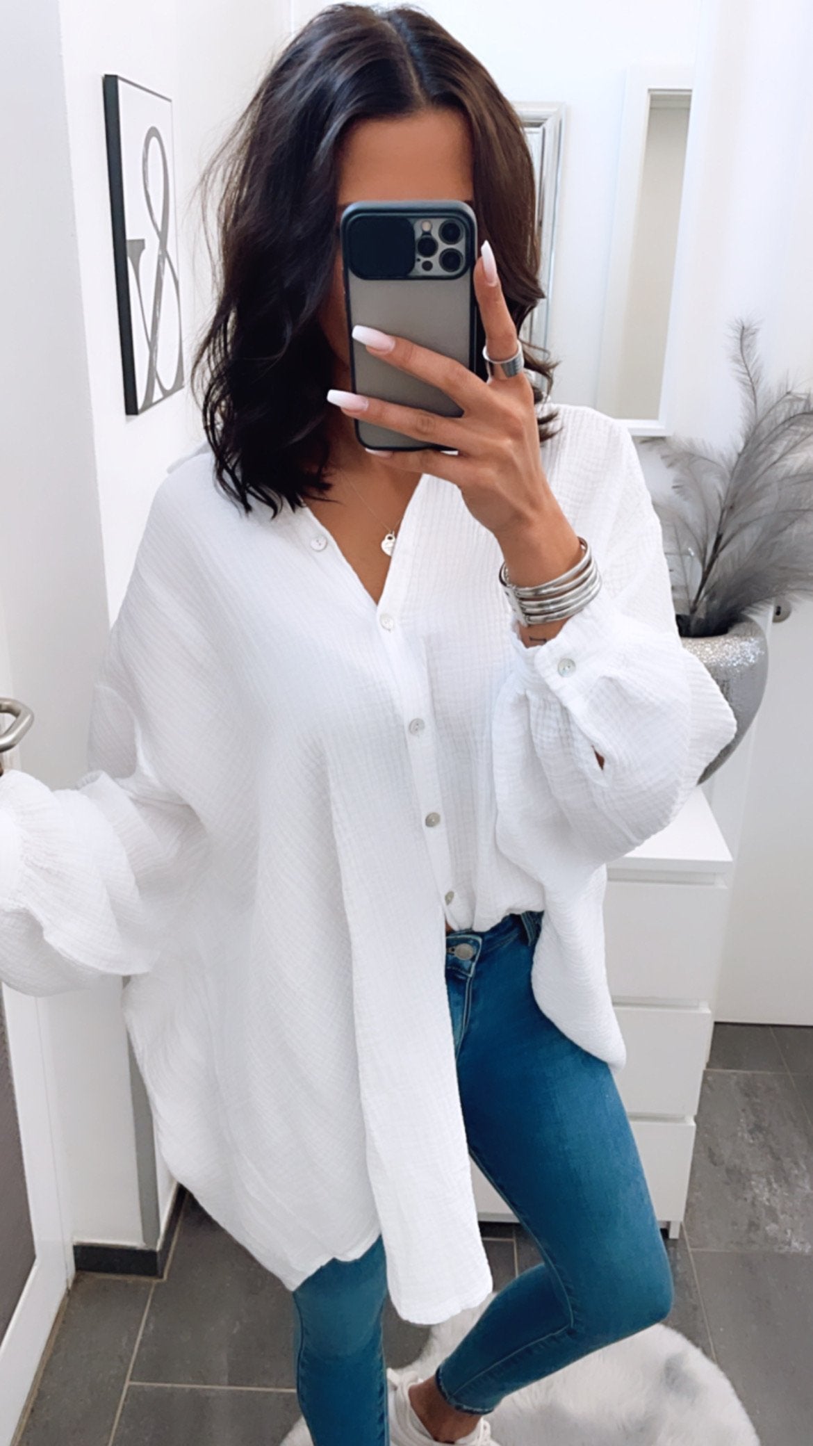 Clea - Oversize Musselin Bluse 1