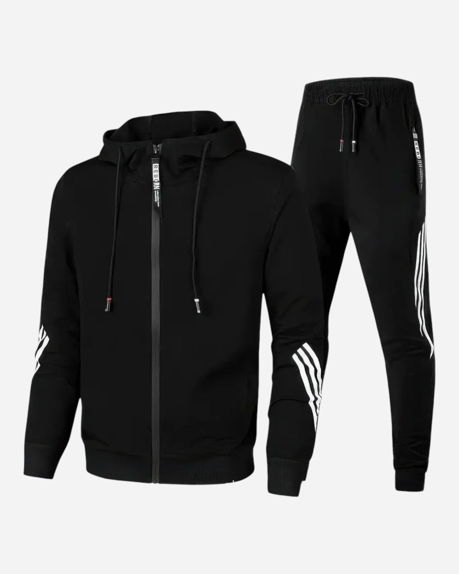 Clemens - Herren Baumwolle Trainingsanzug Jogging Set Komfort Schwarz