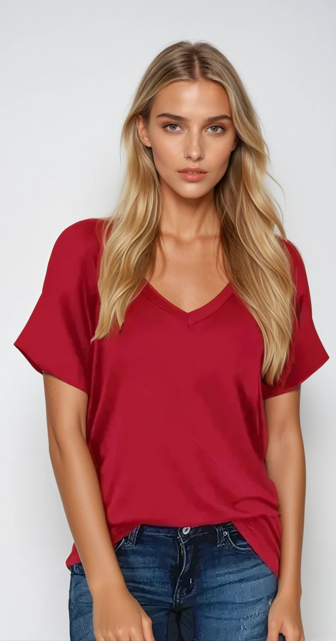 Clemensia – Damen Baumwollshirt V-Neck Relaxed Fit Komfort 1