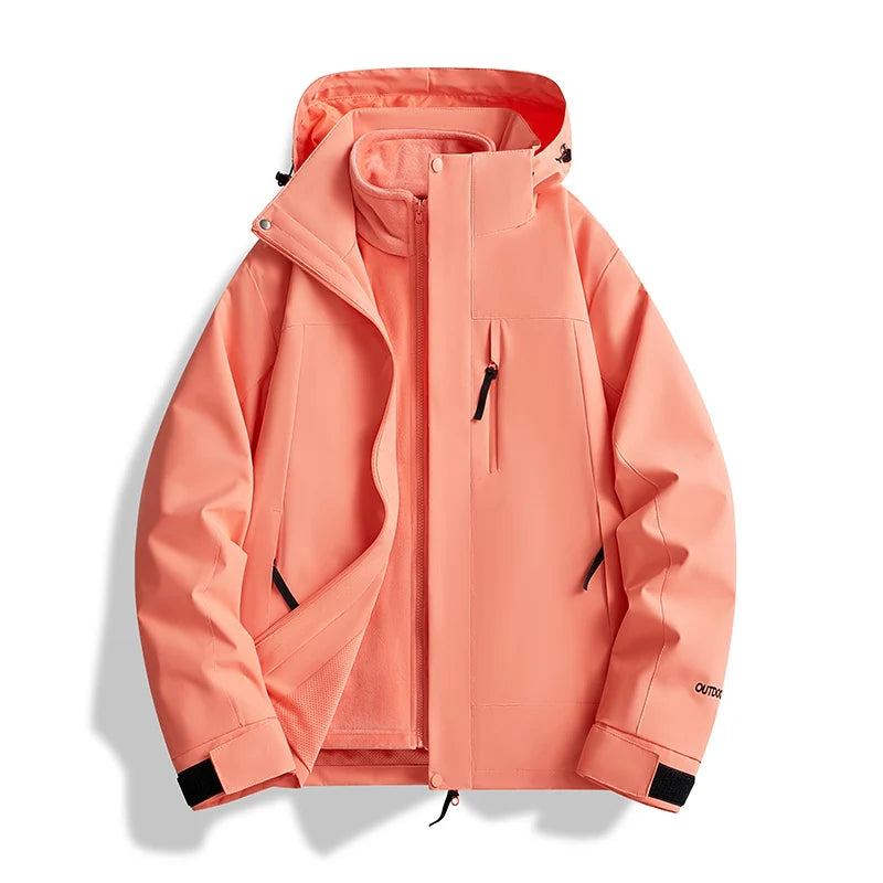 Curth - Herren Skijacke mit Kapuze Wasserabweisend Orange