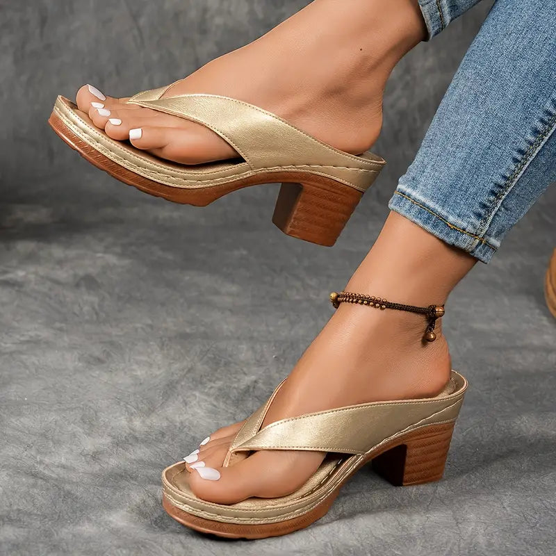 Cyra - Orthopädische Slipper mit Absatz Gold 2