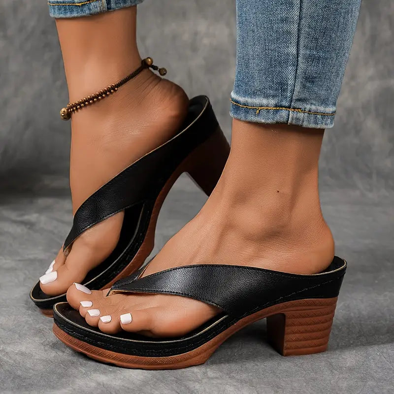 Cyra - Orthopädische Slipper mit Absatz Schwarz 2
