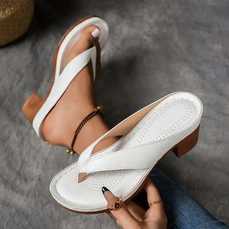 Cyra - Orthopädische Slipper mit Absatz Weiß