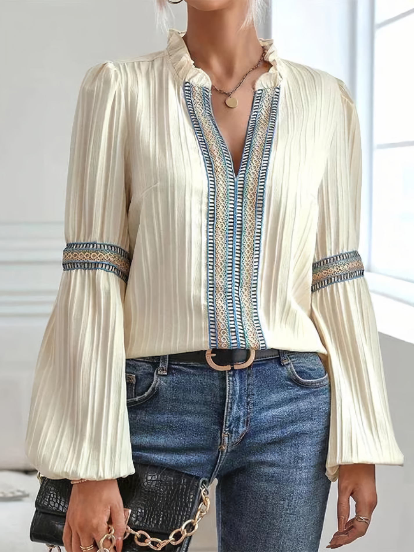 Cyvanna - Vintage Bluse mit Rüschen  Romantischer Retro Charme