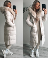 Bianna - Elegante Lange Jacke mit Pelz