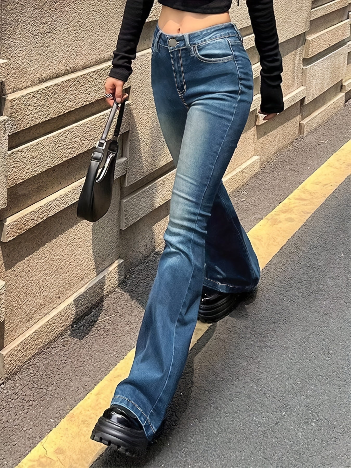 Dagma – Graue Schlaghose im Retro-Stil Hellblau