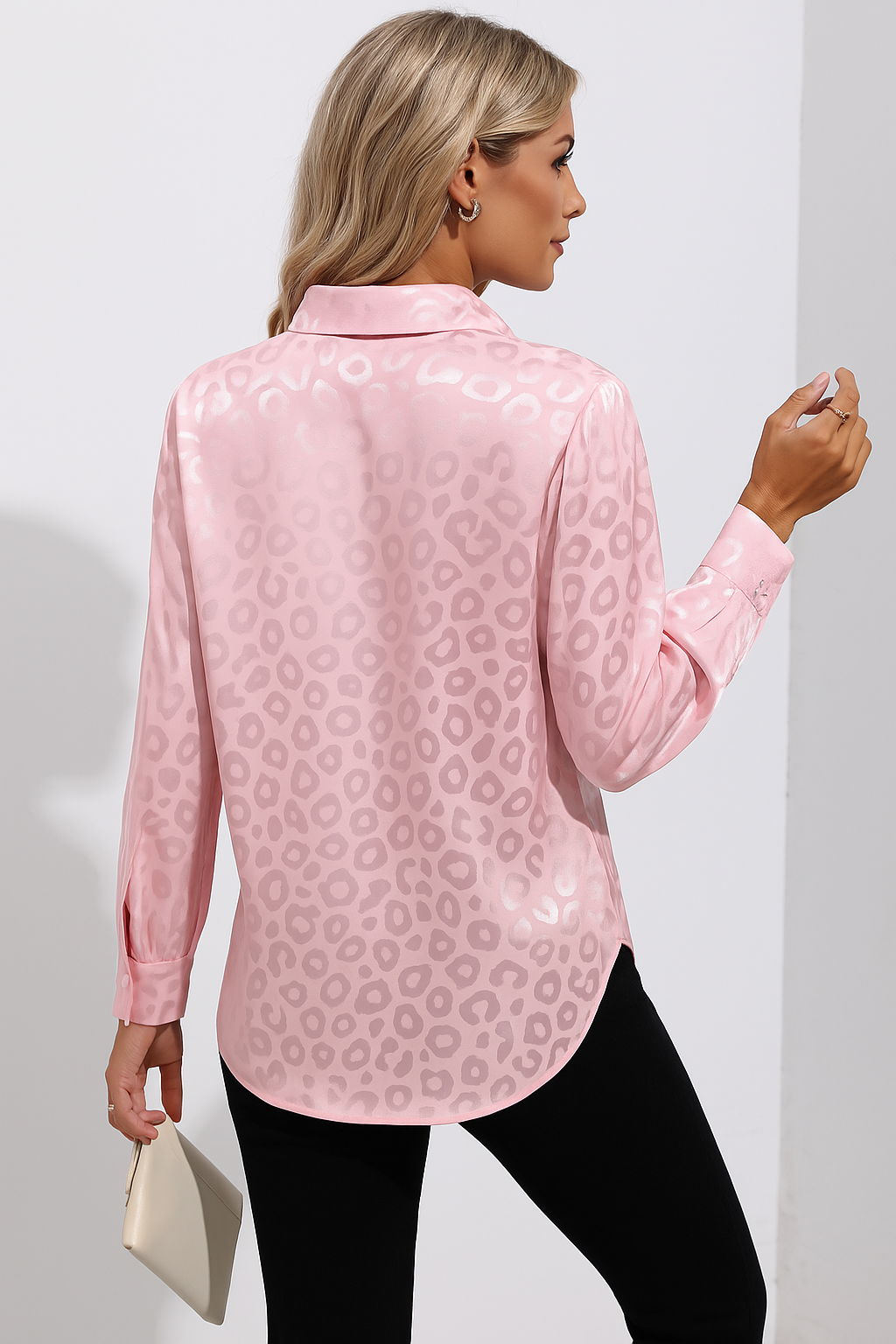Blandine - Damen Leopard Hemd Langarm