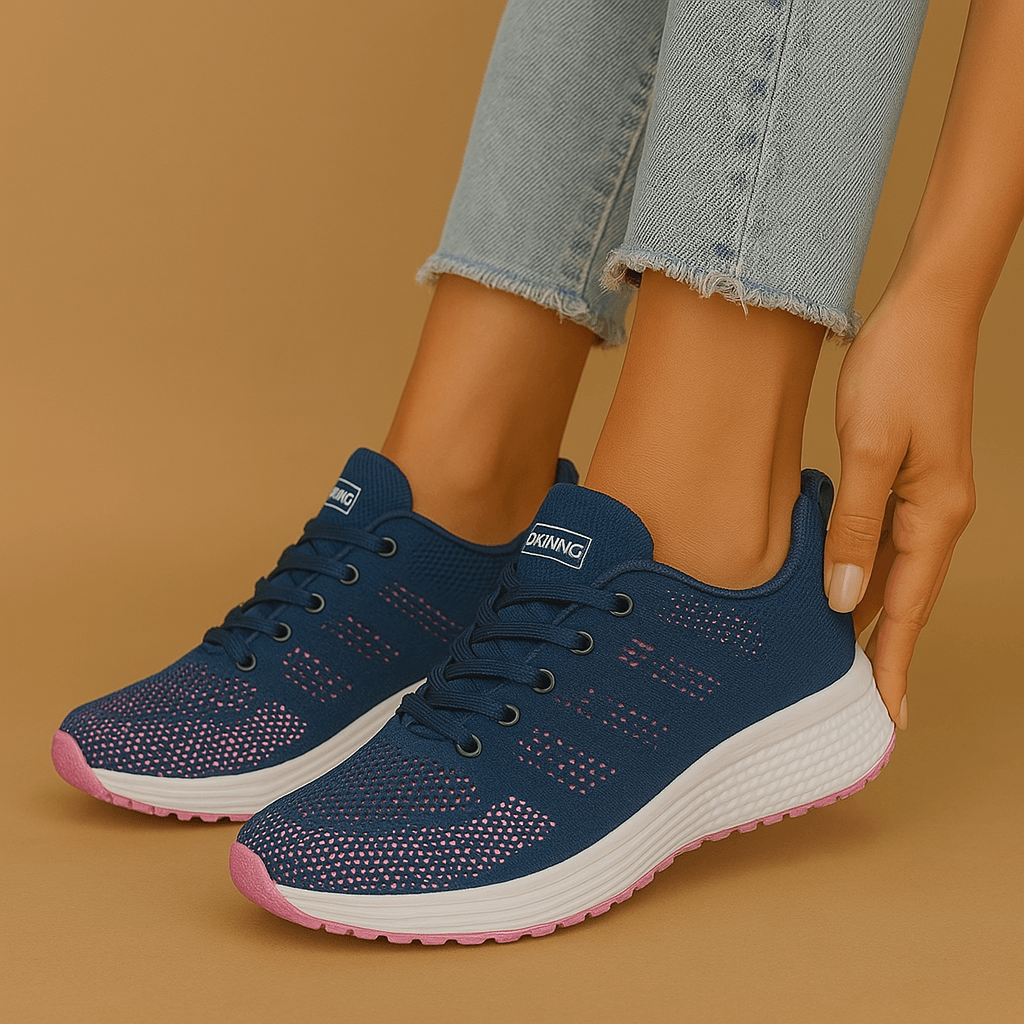 Hanna – Damen Sneaker Atmungsaktiv Textil 4 cm Sohle