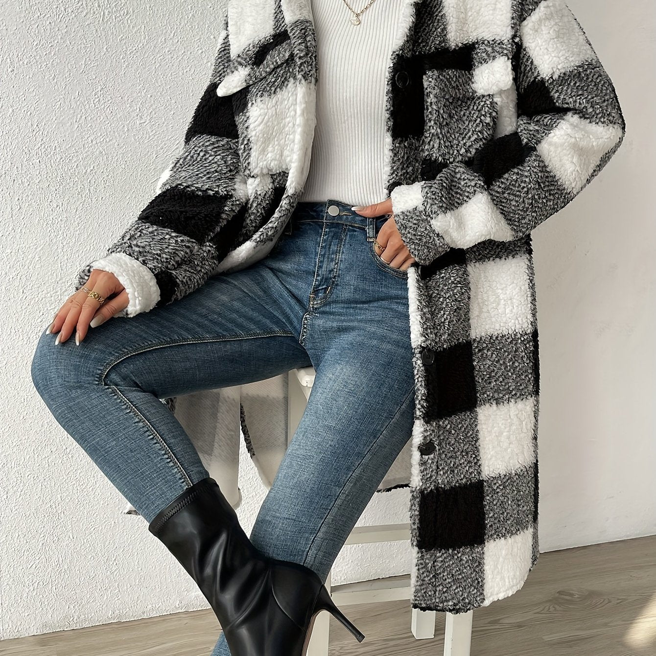 Marlies - Oversize Teddy Mantel Damen Warm Winter