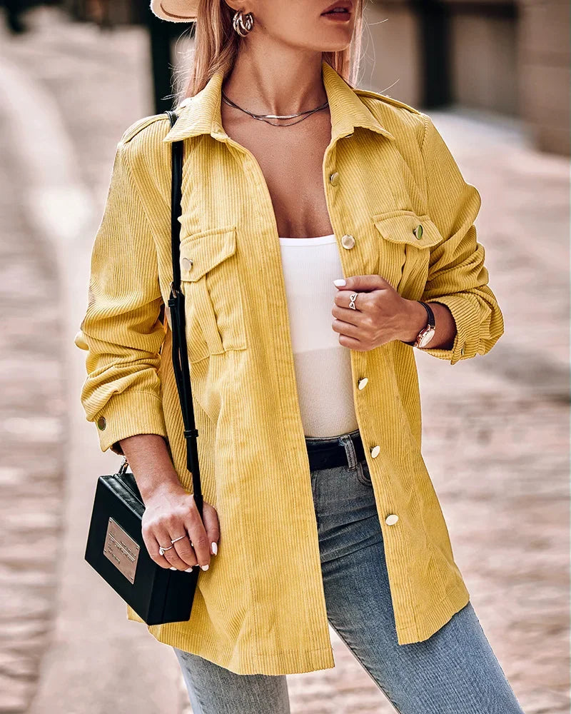 Antonia – Stilvolle Jacke Mit Knopfverschluss Und Taschen