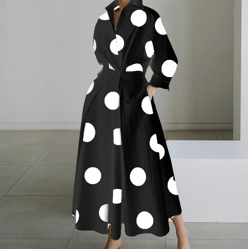 Debora - Sommerkleid Mit V Ausschnitt Für Damen Dot Schwarz