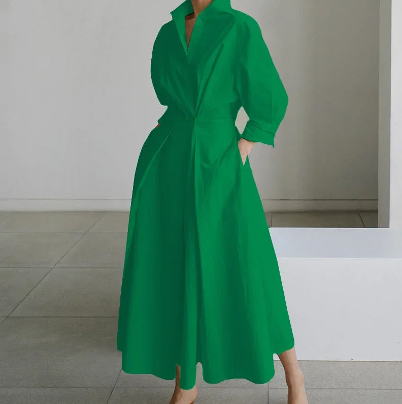 Debora - Sommerkleid Mit V Ausschnitt Für Damen Grun
