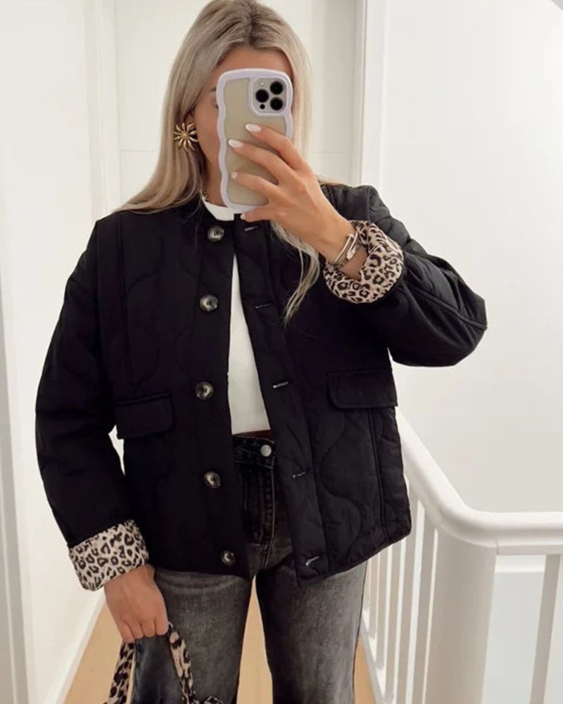 Beate - Jacke mit Leopardenfutter