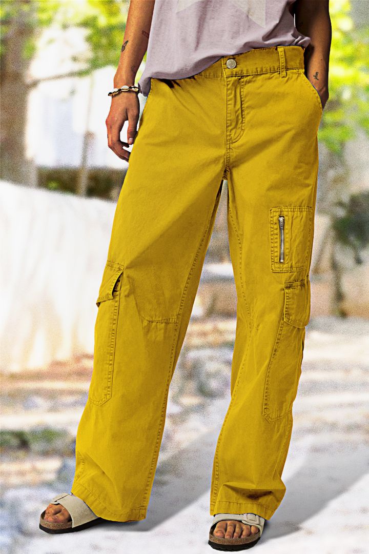 Desiree - Urbaner Entdecker Mittelhohe Cargo-Hosen Gelb