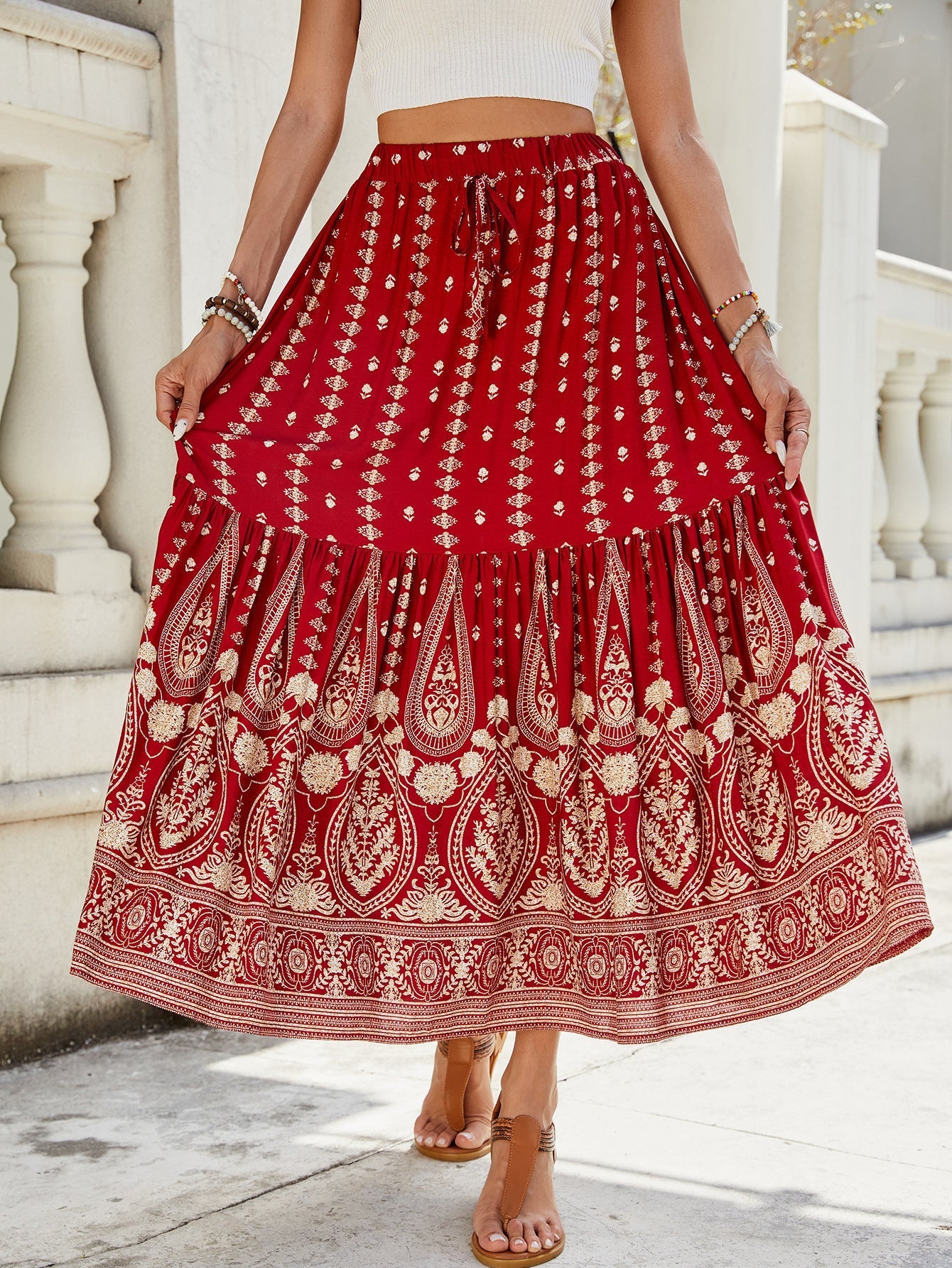 Diana – Weites Strandkleid Damen A-Linie Mit Print 5