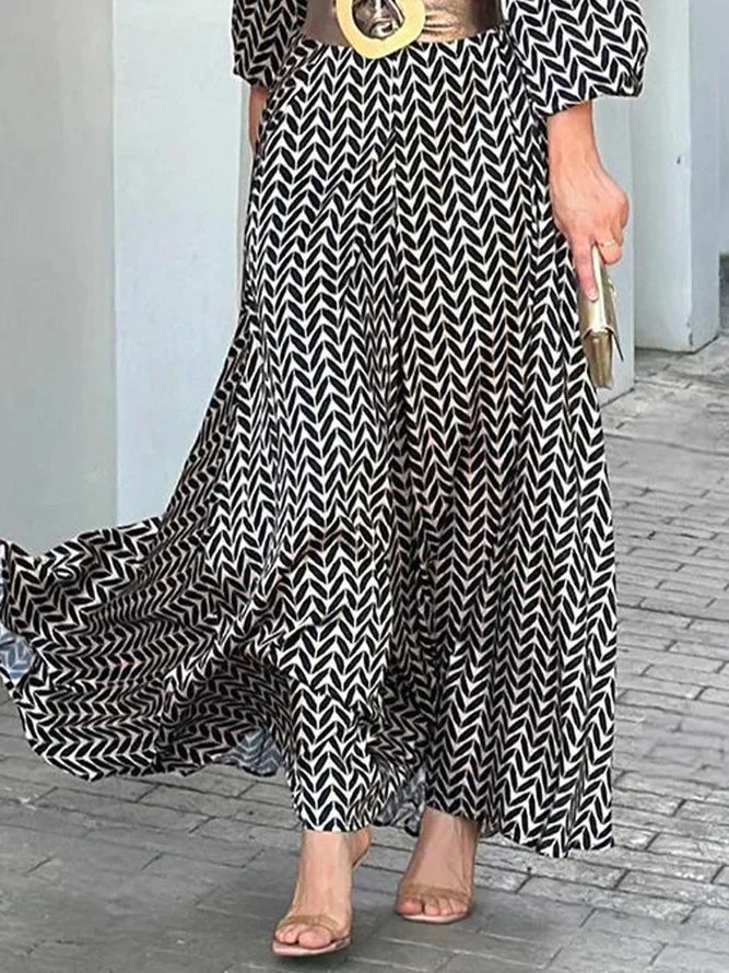 Dominika – Langärmeliges Maxikleid mit Eleganz Schwarz 2