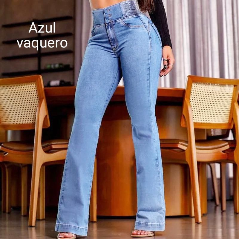 Doris – High Waist Schlagjeans mit Stretchkomfort Hellblau 3