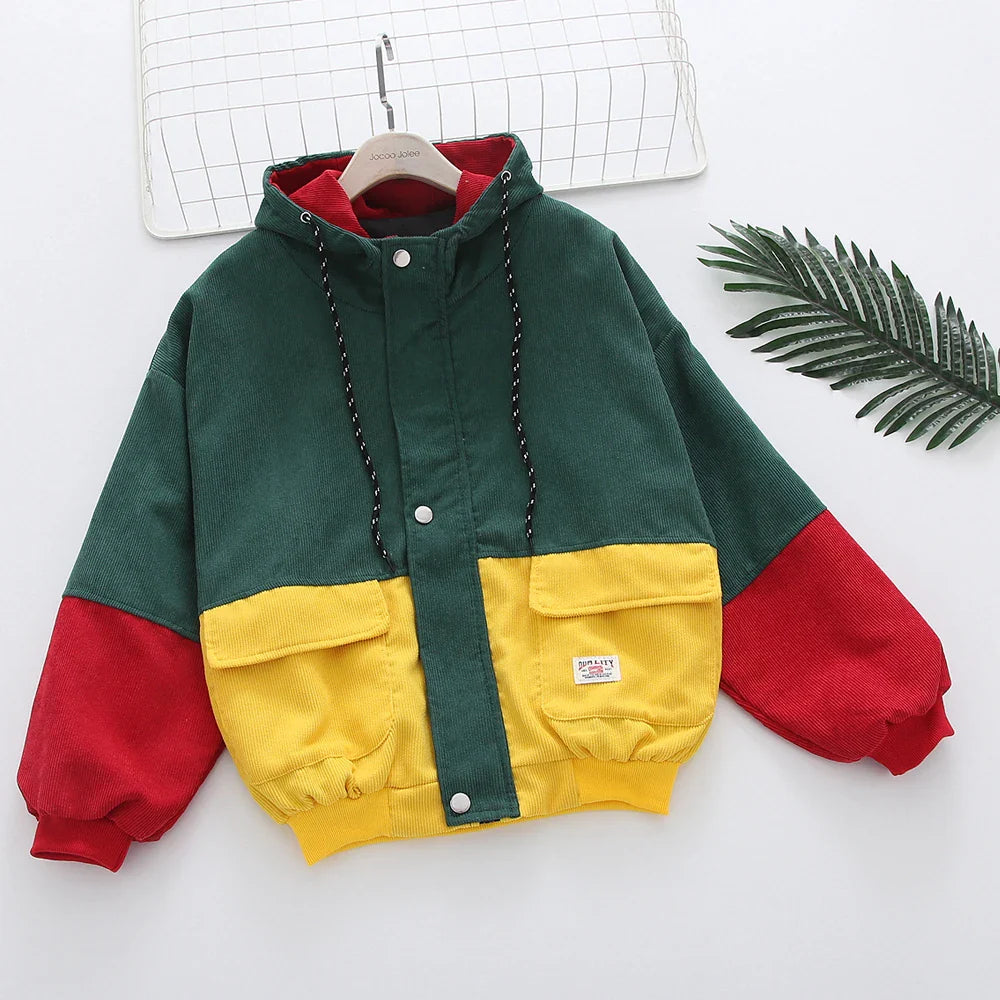 Dreifarbige Cordjacke 1