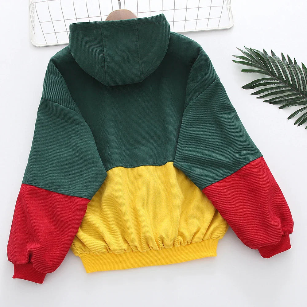 Dreifarbige Cordjacke 2