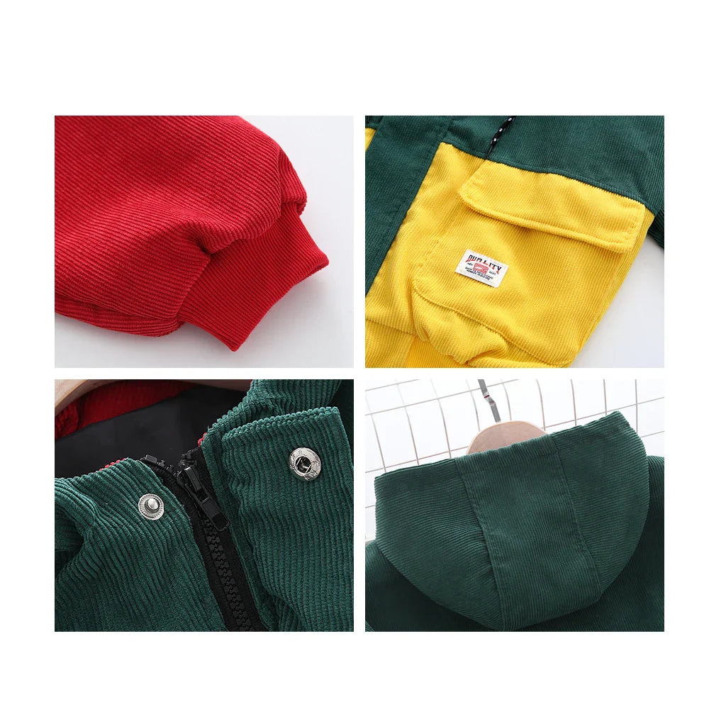 Dreifarbige Cordjacke 3