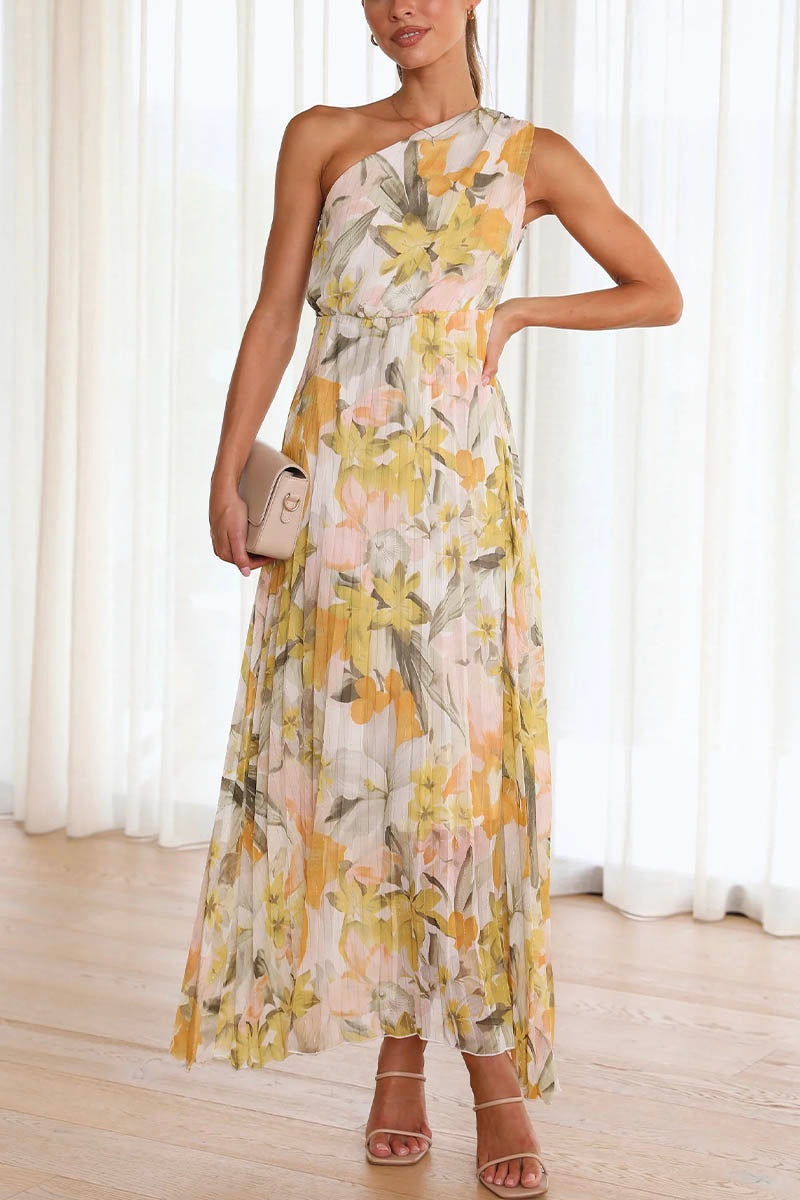 Dunja - Schulterfreies Maxikleid Mit Blumenmuster Für Damen 1