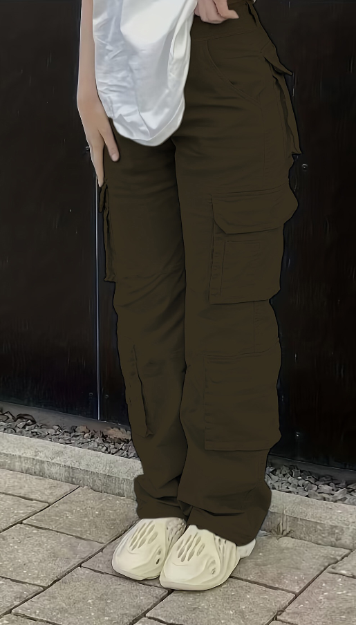 Dunja - Verstellbare Cargo Hosen Armeegrün
